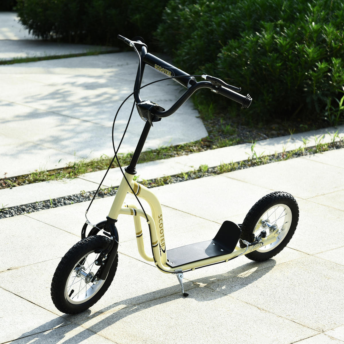 KINDERROLLER, Beige/Schwarz/Weiß, Stahl+ Aluminium - Beige, Metall (120/58/95cm) - HOMCOM
