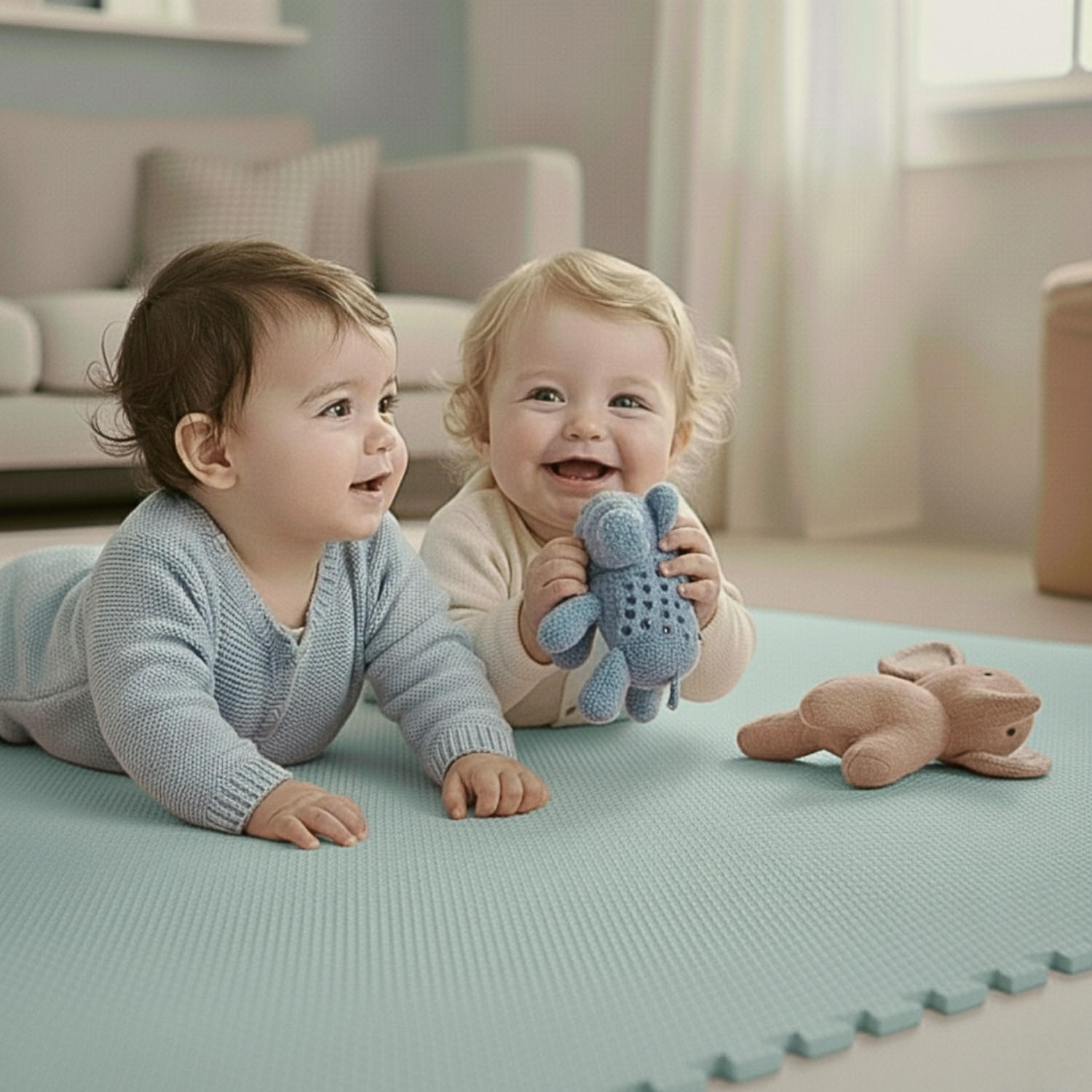 SPIELMATTE ab Null - 90 cm Baby Puzzlematte Mint - Mintgrün, Kunststoff (30/30cm) - Littletom