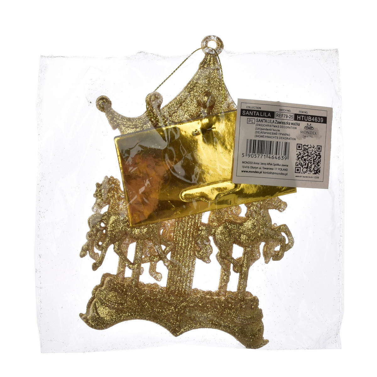 WEIHNACHTSANHÄNGER Santa Lila Gold Acryl - Goldfarben, Kunststoff (10/2.5/15cm) - Mondex