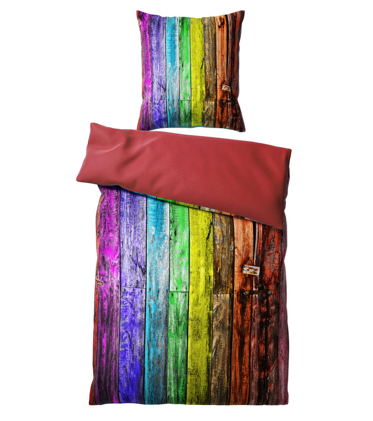 BETTWÄSCHE 2-teilig Rainbow - Multicolor, Naturmaterialien (135/200cm) - Sanilo