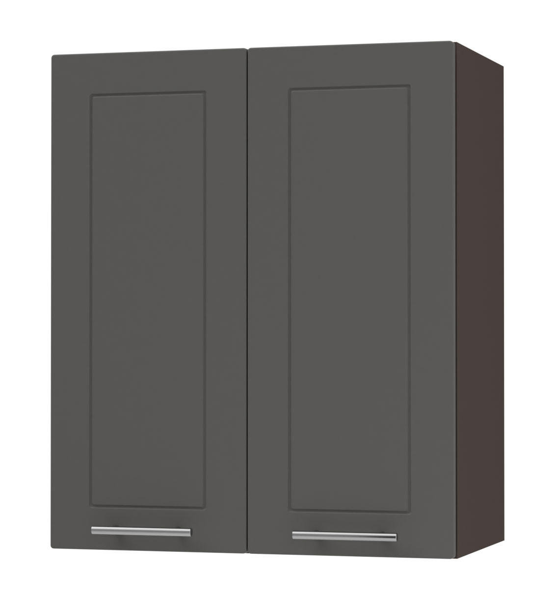 Feldmann-Wohnen Küchenhängeschrank Graphit, Dunkelgrau 60x72x32.5 cm