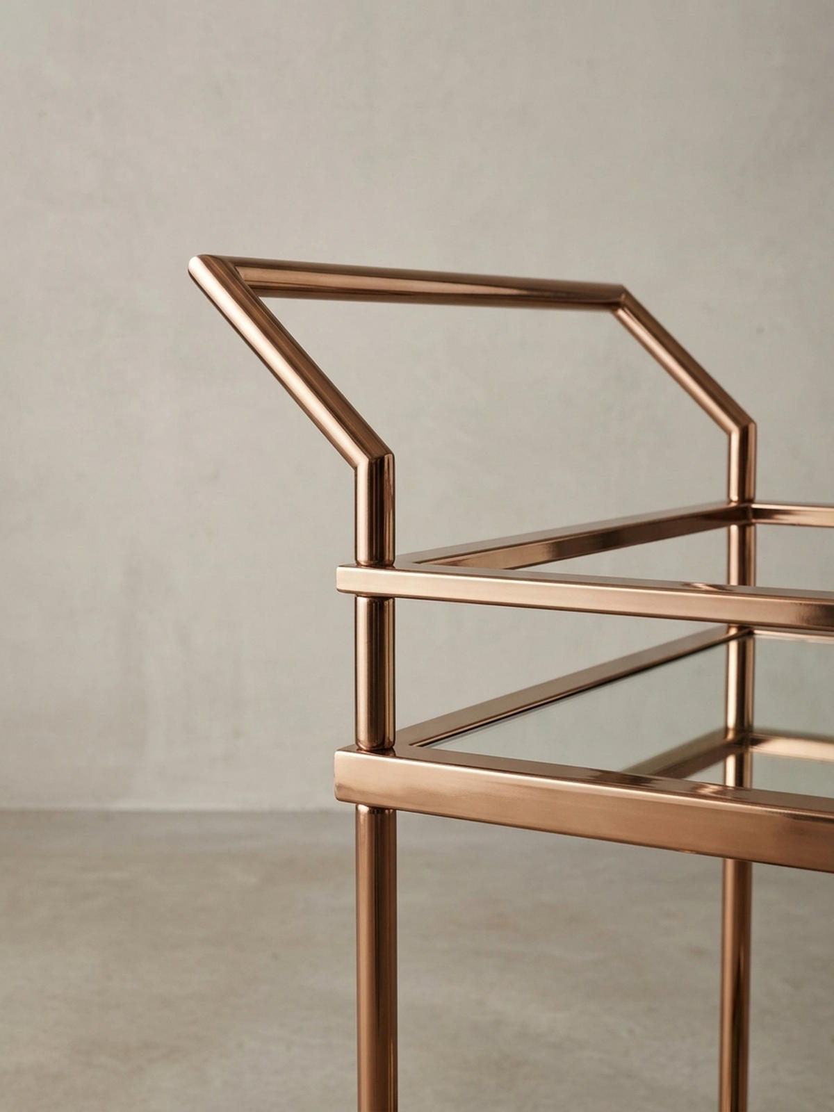 SERVIERWAGEN – Gold, Verspiegeltes Glas, auf Rollen - Goldfarben, Glas/Metall (65/84/45cm) - KADIMA DESIGN