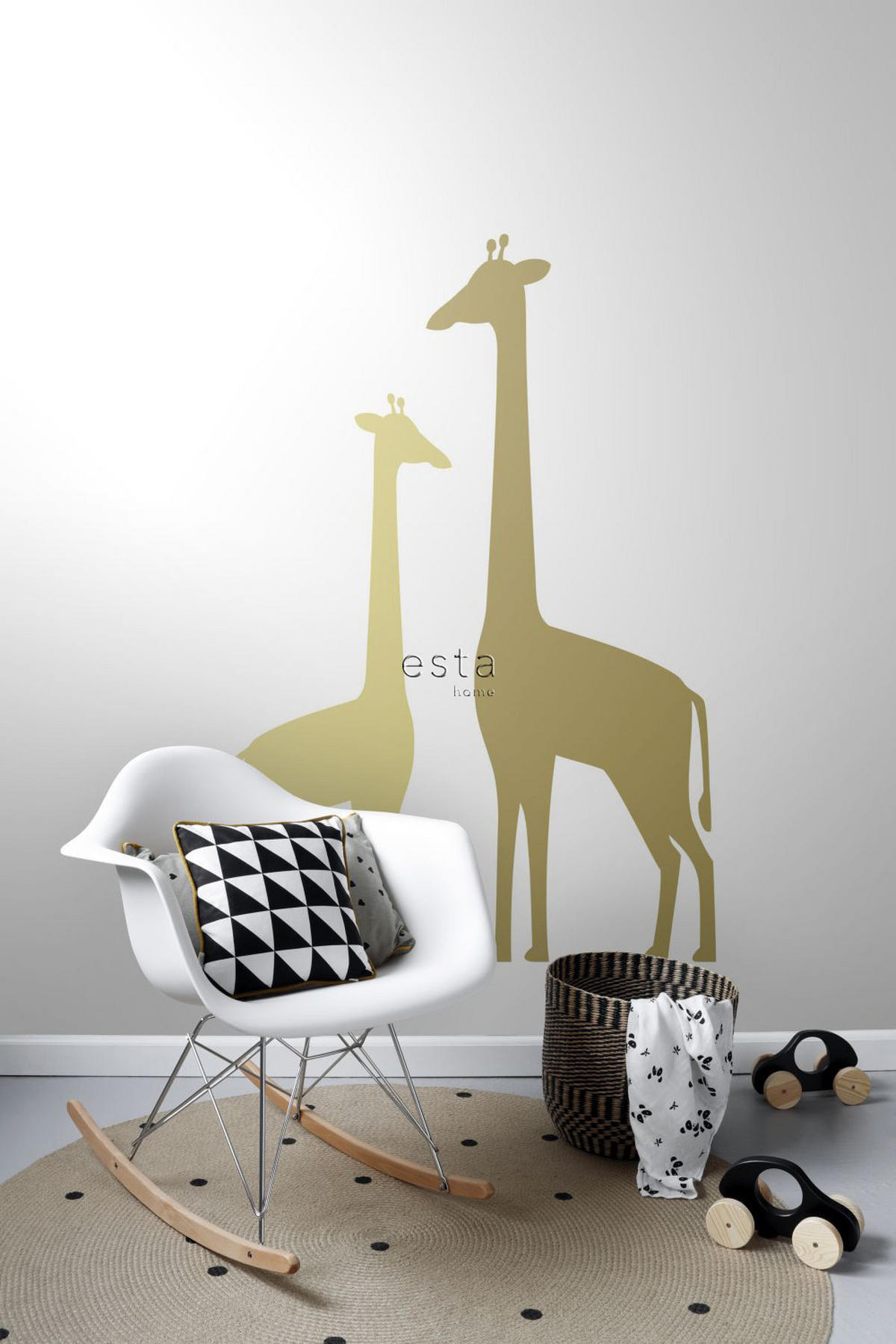 FOTOTAPETE Giraffen 150 x 279 cm - Gelb, Papier (150/279cm) - ESTAhome