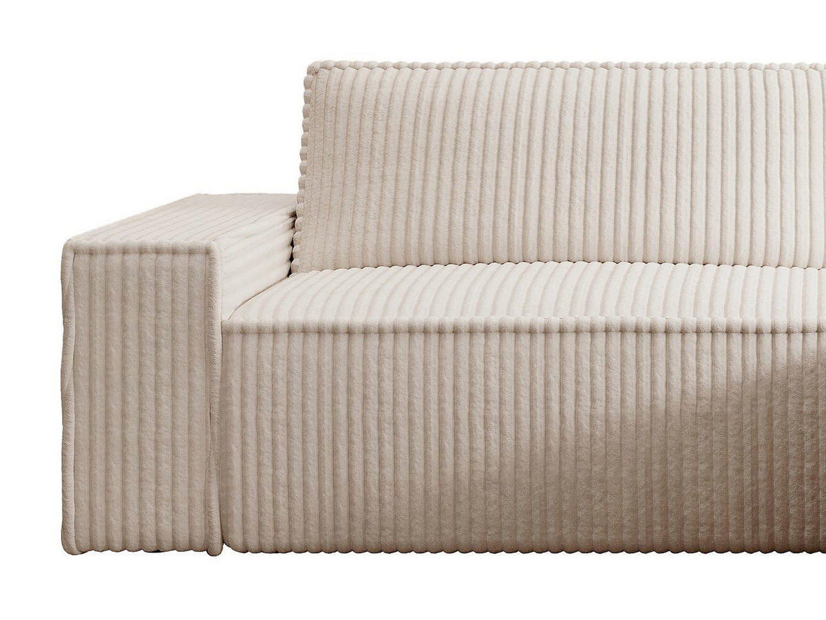 SOFA - 3 Personen - samt - beige Amelia - Beige, Kunststoff/Textil (230/85/95cm) - Vente-Unique