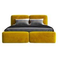 POLSTERBETT OLKE-OM 120 x 200 in Gold - Goldfarben, Textil (120/200cm) - A&J MöbelLand