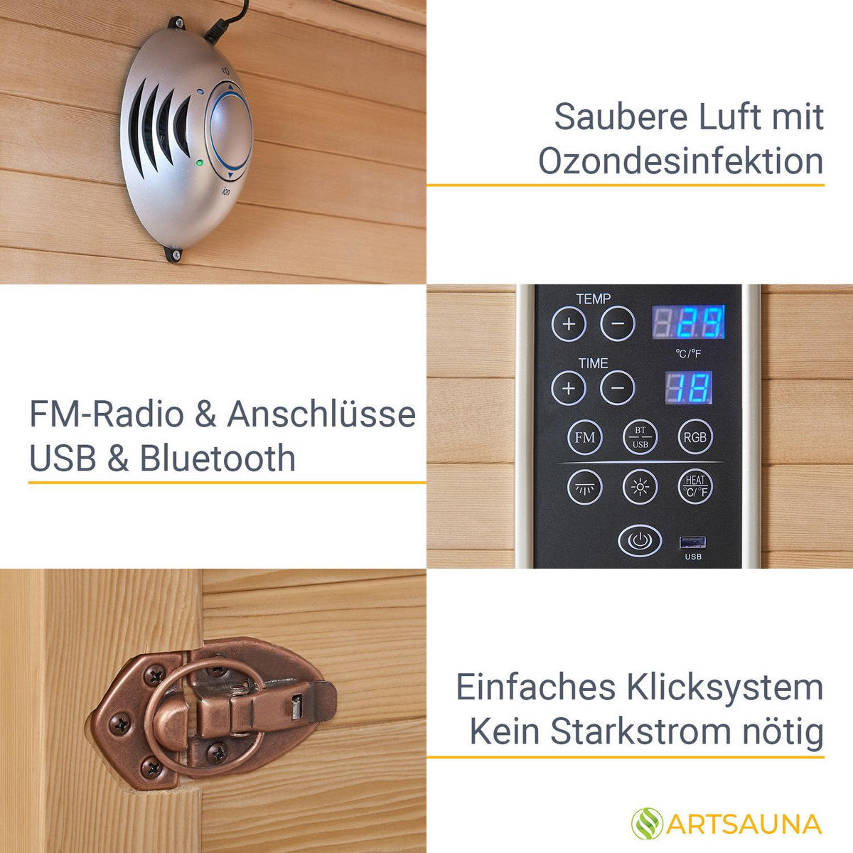 INFRAROTKABINE Kiruna90 Premium mit Dual Technologie - Naturfarben, Holz (90/190/90cm) - Artsauna