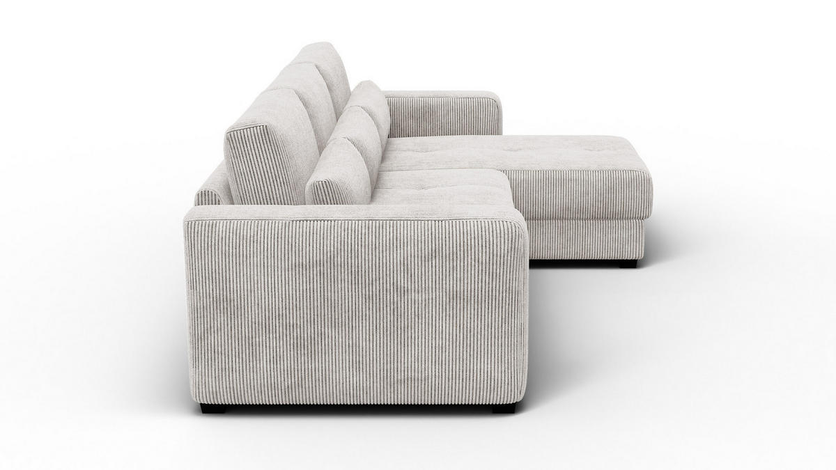 ECKSOFA OLI 4-Sitzer rechts, perlweiß - Weiß, Holz/Textil (295/172cm) - Courtois Laville