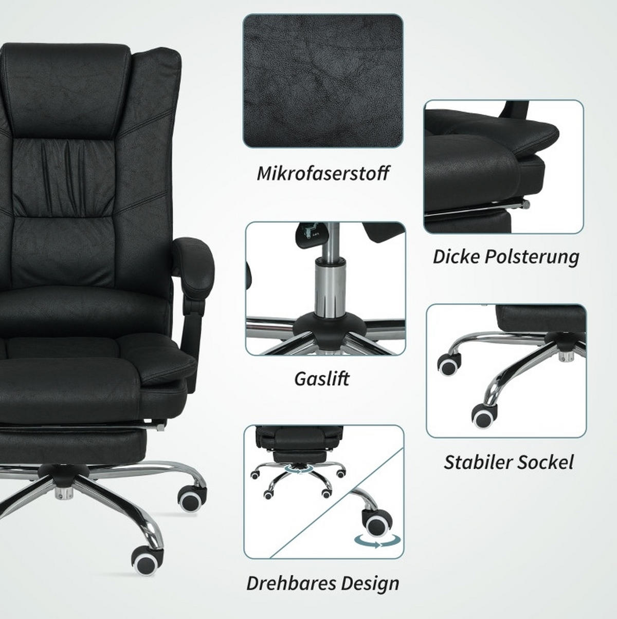 GAMINGSTUHL 64/110-118/70 cm Schwarz aus Polyester mit Massagefunktion - Schwarz, Kunststoff (70/118/64cm) - OKMYHOME