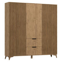 KLEIDERSCHRANK 3 Türen Esteban Holz - Braun, Holzwerkstoff (185/192/60cm) - Petits-meubles