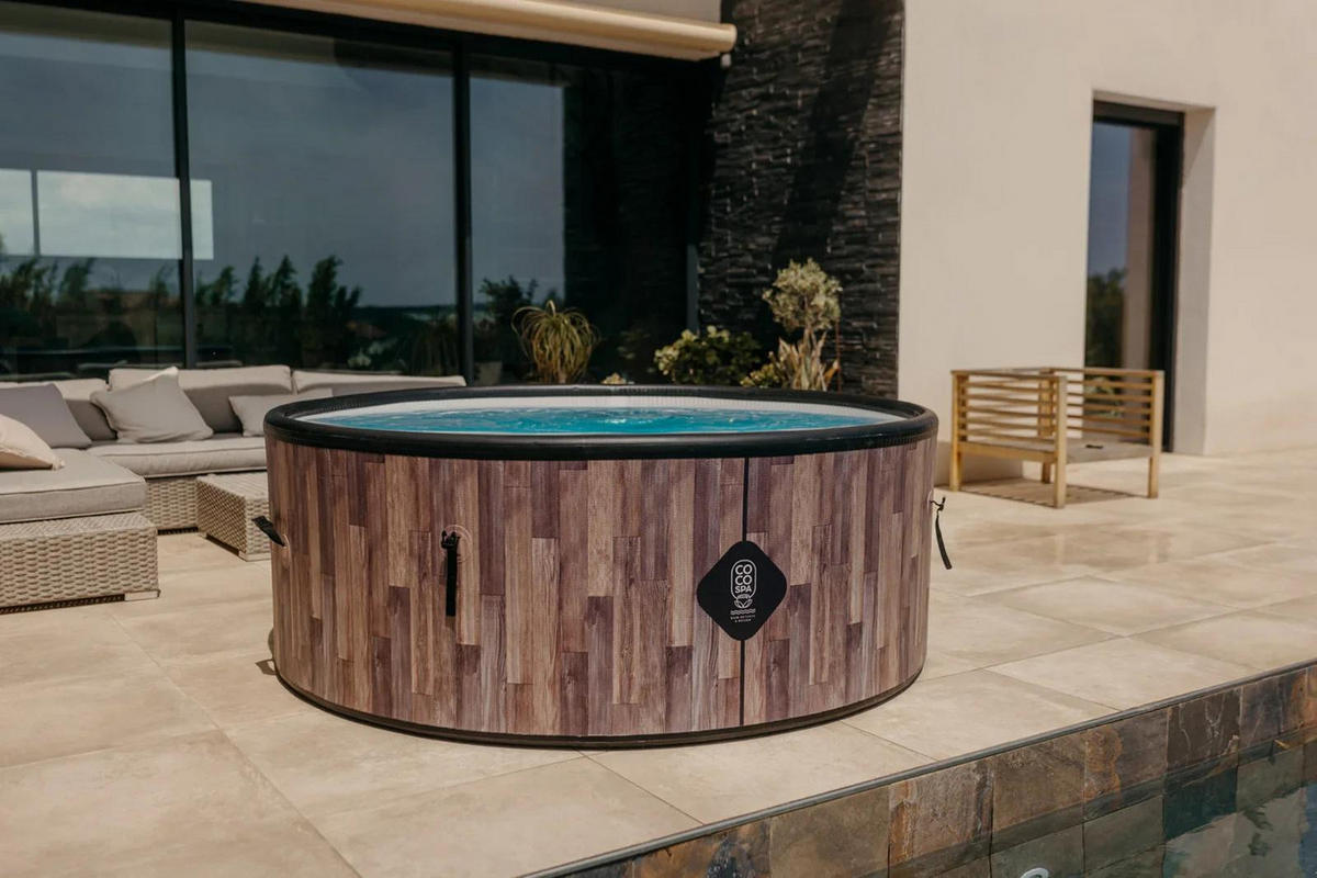 POOL Aufblasbar Fidji - Durchmesser 180 cm - 1100 Liter - 4 Personen - Braun, Kunststoff (180/70/70cm) - COCO SPA