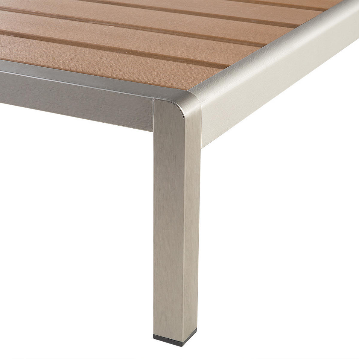 GARTENLIEGE hellbraun/silber Nardo - Hellbraun/Silberfarben, Metall (64/93/198cm) - Beliani