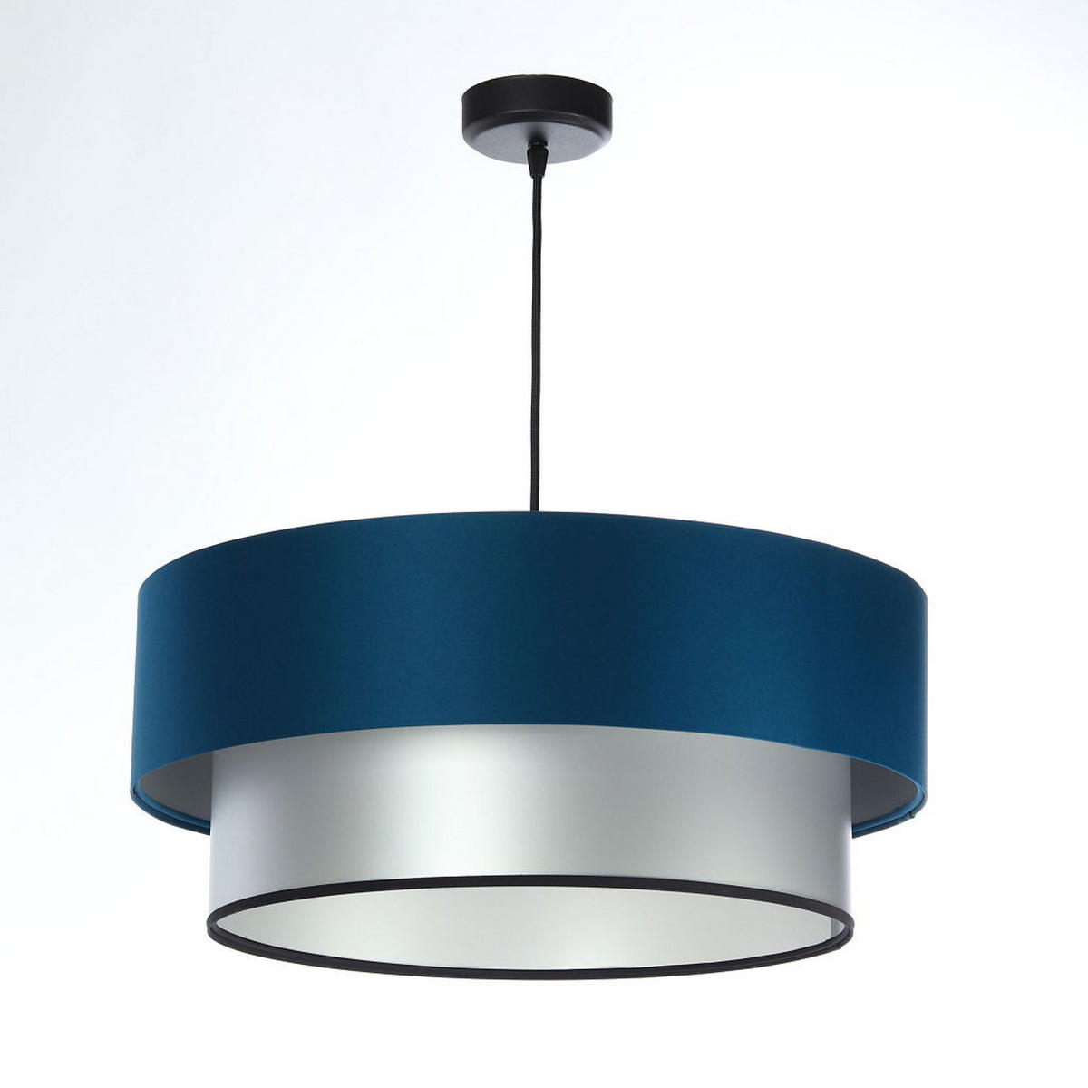 HÄNGELEUCHTE Blau 40/20 cm - Blau/Silberfarben, Kunststoff (40/1/20cm) - ONZENO
