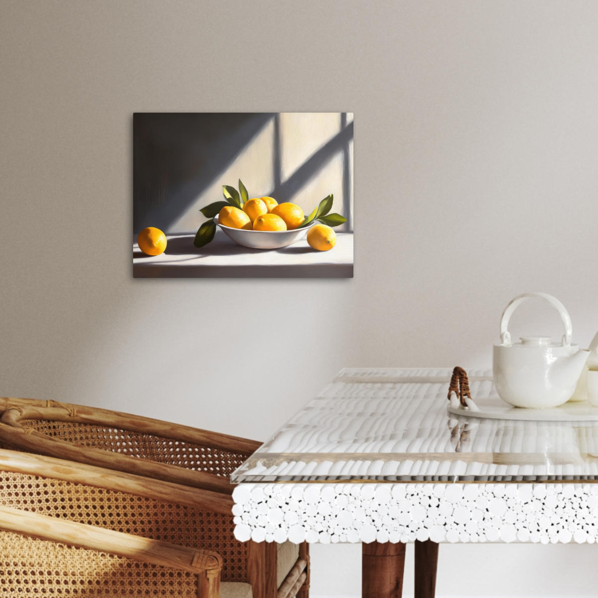 LEINWANDBILD Zitronen - Stilleben - Gelb 40x30 cm - Gelb, Textil (40/30cm) - MuchoWow