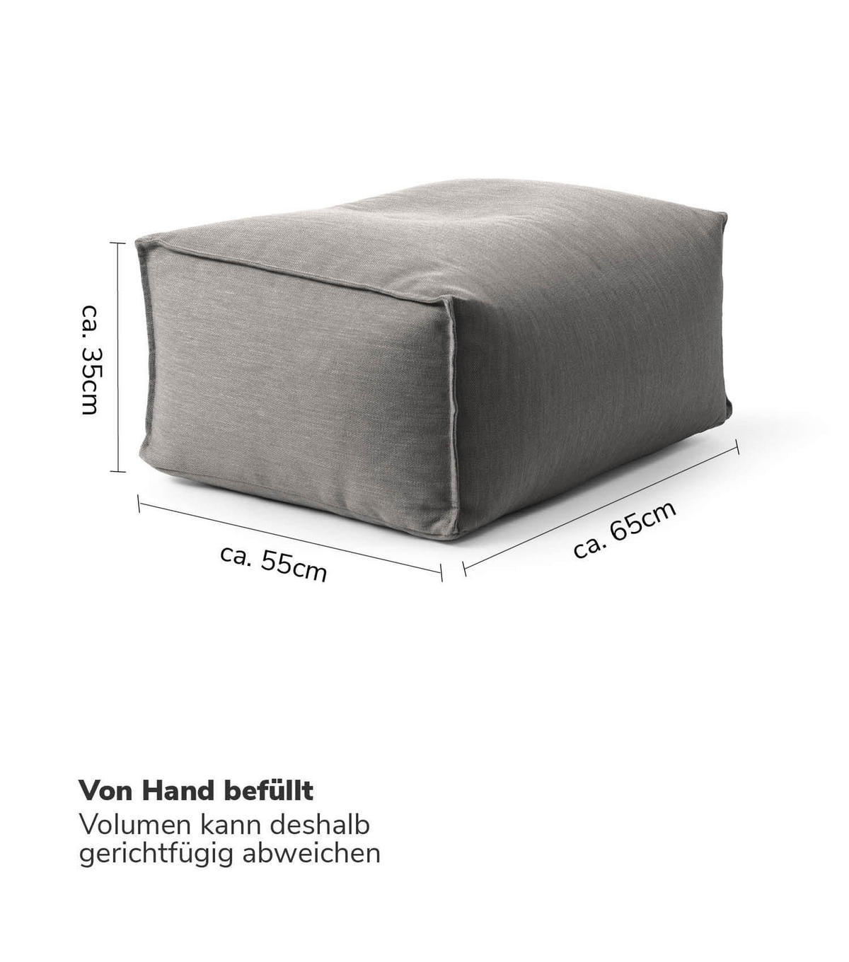 OUTDOOR POUF Der Kugelige - Dunkelgrau, Textil (65/35/55cm) - Mokebo