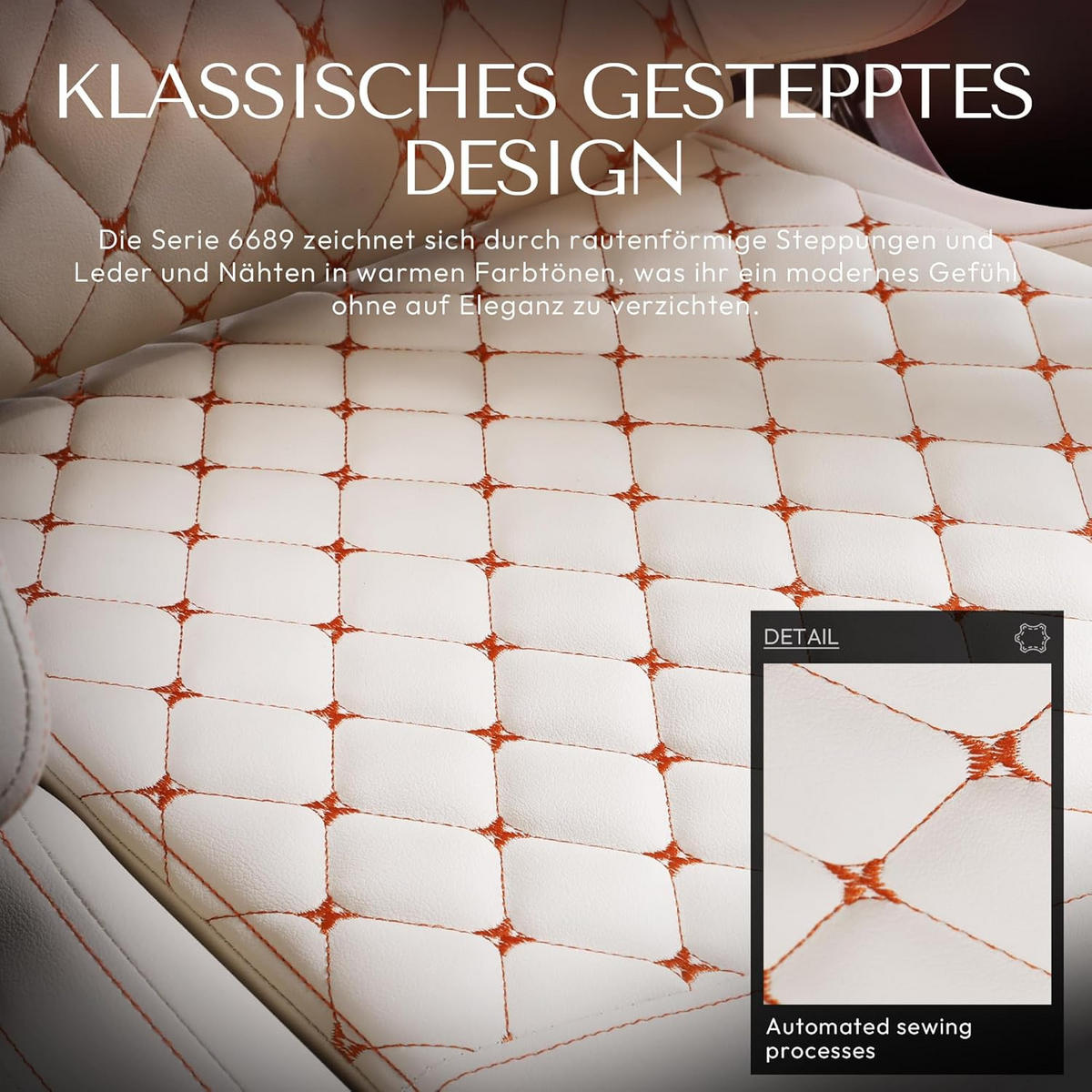 GAMING-STUHL Ergonomisch Verstellbarer 90°-170° Für Homeoffice/Gaming - Weiß, Leder (60/115/60cm)
