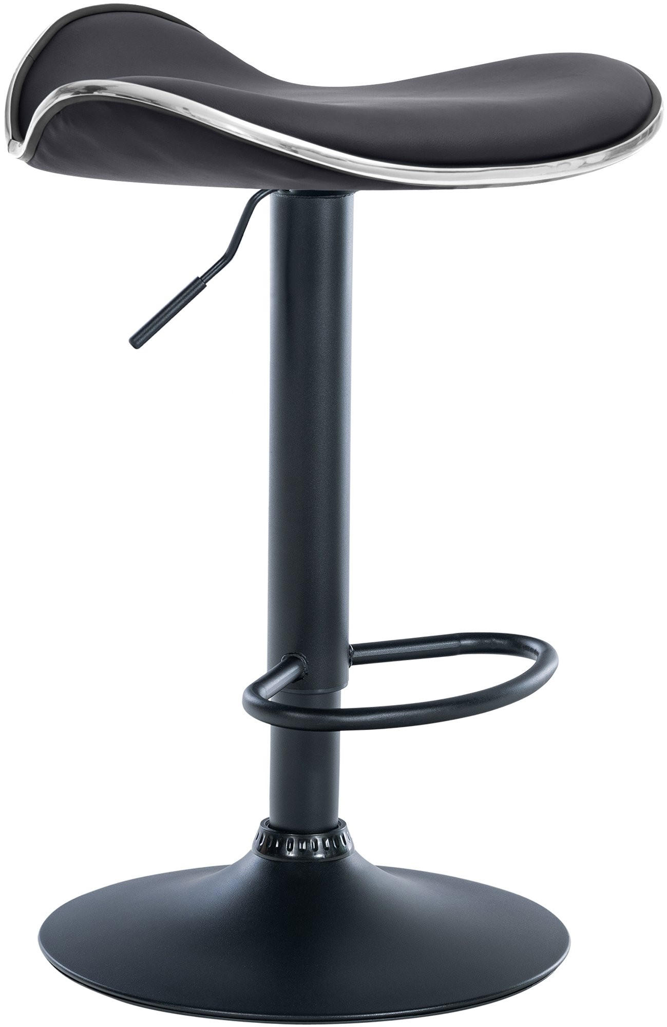 BARHOCKER Lederlook schwarz - Schwarz, Textil/Metall (45/71/45cm) - CLP