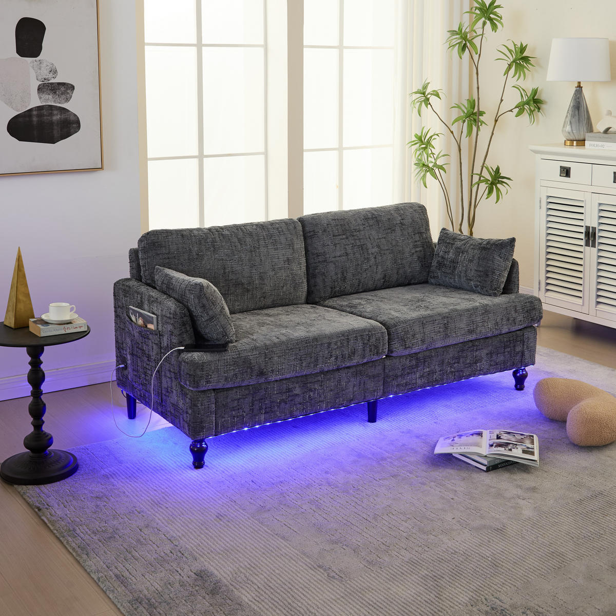SOFA 2-Sitzer 175/83/78 cm Grau - Grau, Textil (83/78/175cm)