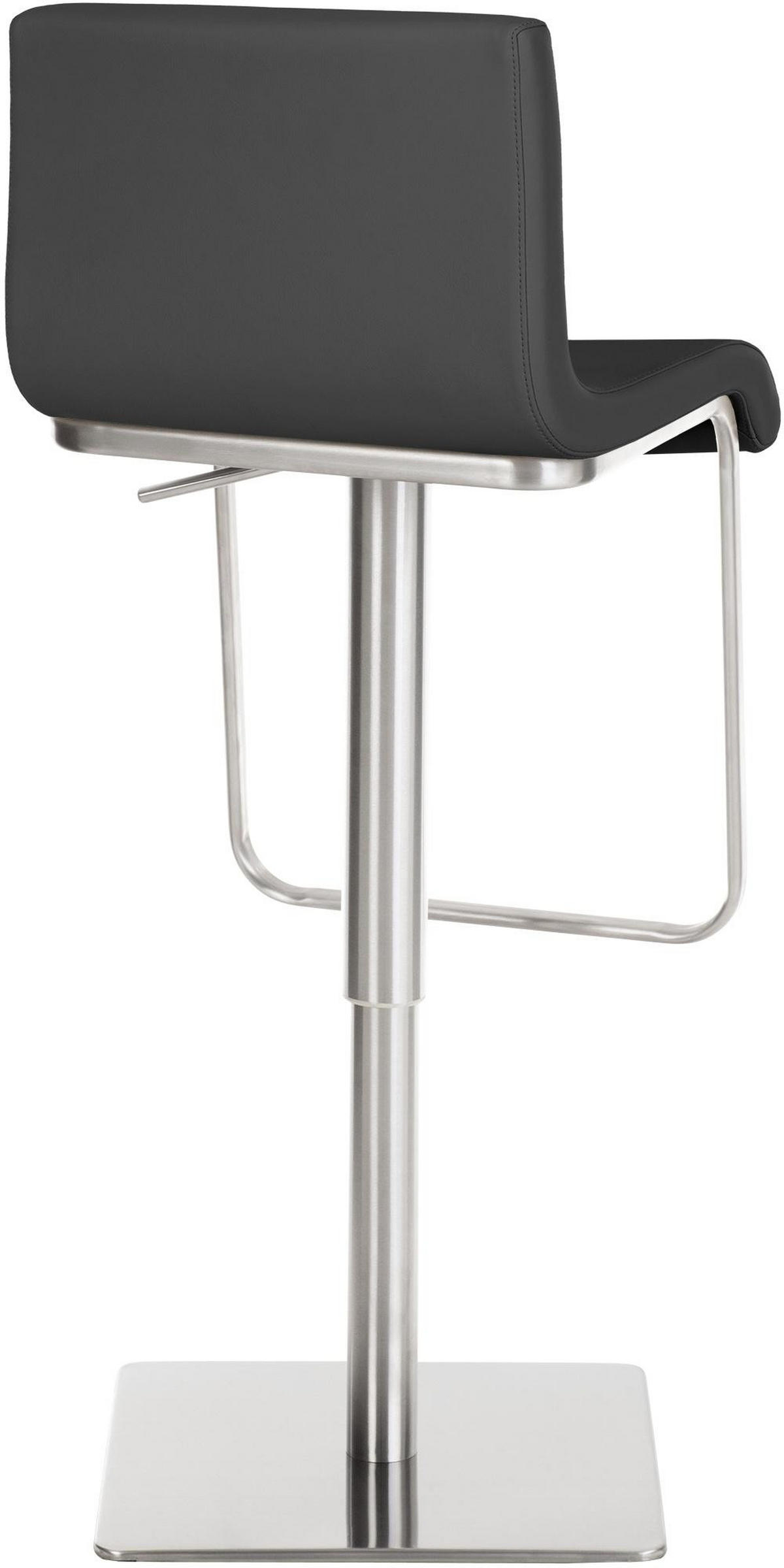 BARHOCKER 2er Set Lederlook Grau - Edelstahlfarben/Grau, Textil/Metall (41/80/46cm) - CLP