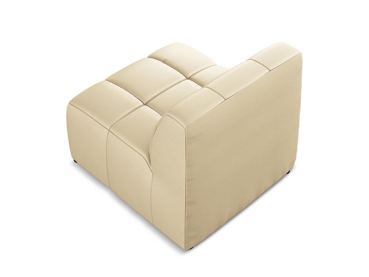 SOFAELEMENT Kunstleder Beige - Beige/Schwarz, Holzwerkstoff/Kunststoff (75/77/90cm) - Makamii