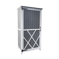 GARTENSCHRANK AUS HOLZ YANA - L - Grau, Holz (69/134/52cm) - Home Deluxe