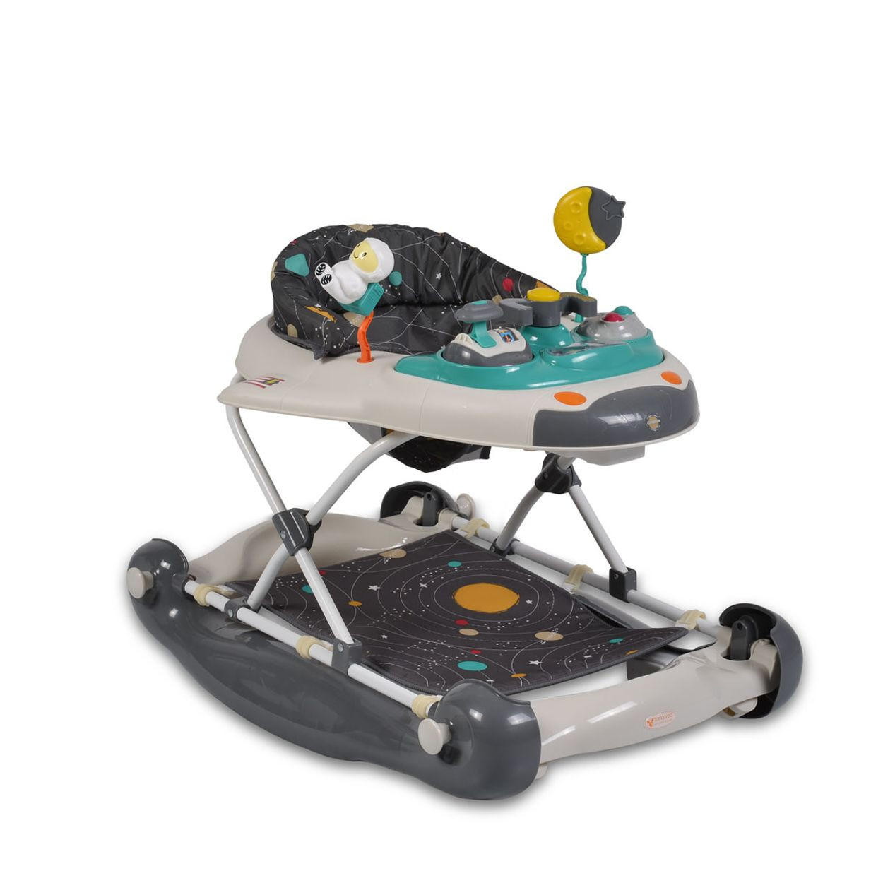 LAUFHILFE Cosmos 3 in 1 türkis Wippe, Stopper Musik Licht höhenverstellbar - Multicolor, Kunststoff (65/63/75cm) - Cangaroo