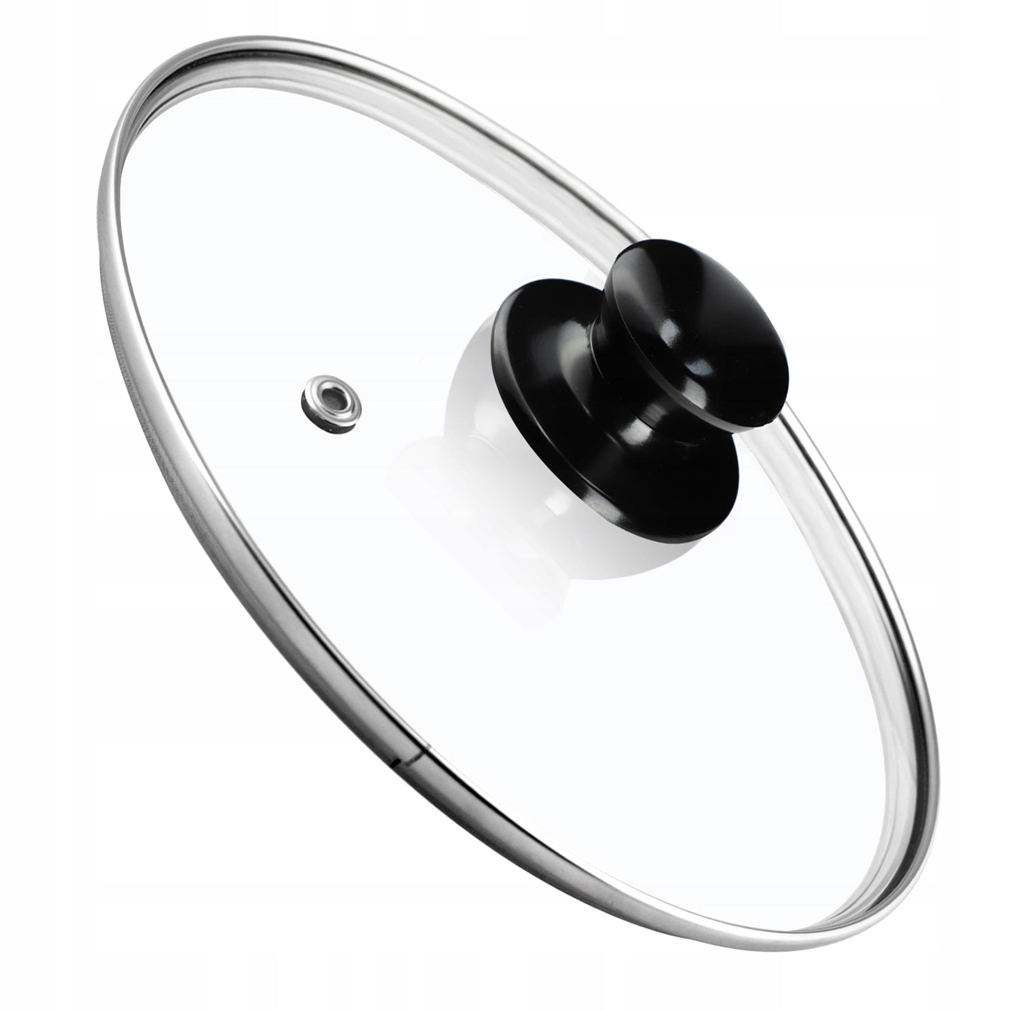 DECKEL mit schwarzem Griff, 26 cm, 1 Stück - Transparent, Glas/Kunststoff (26cm) - KADAX