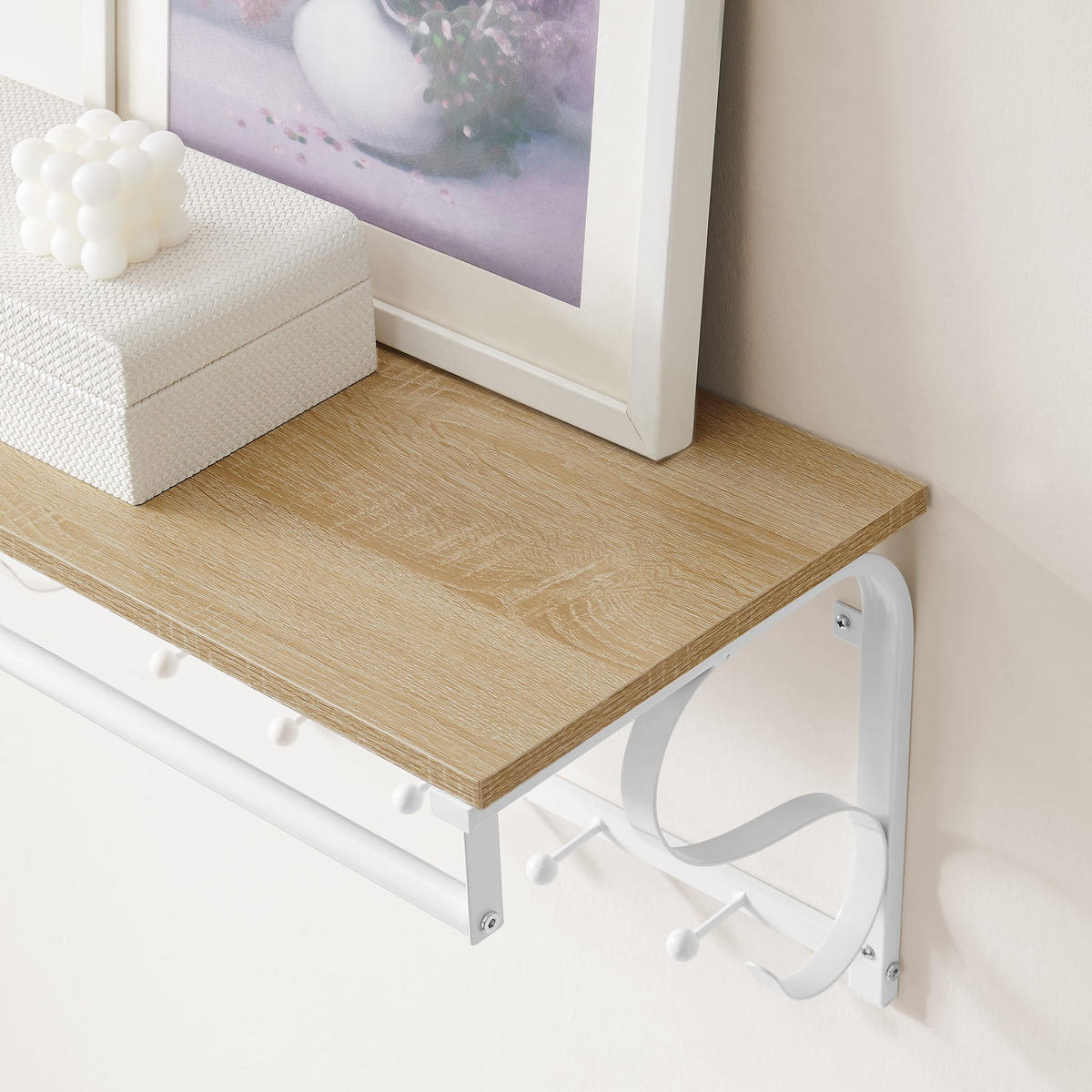 WANDGESTELL mit 60 cm langen bügeln, sonoma-eiche/weiß - Sonoma Eiche, Holzwerkstoff (60/31.7/30cm)