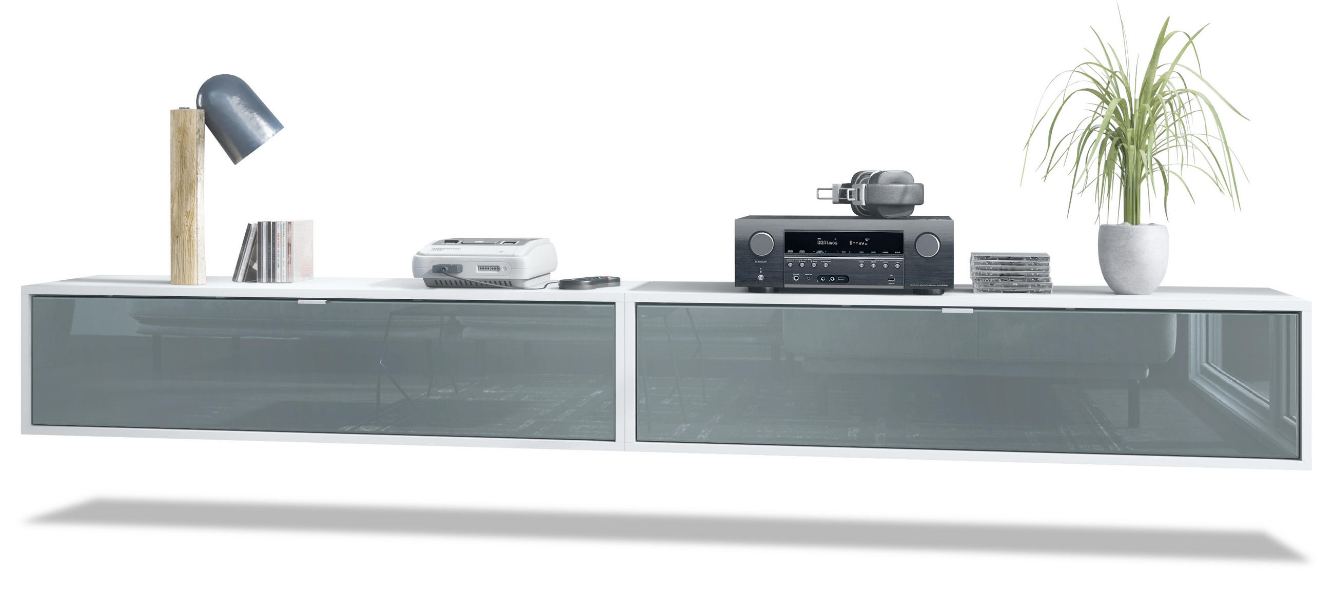 Vladon Lowboard Grau 120x29x37 cm