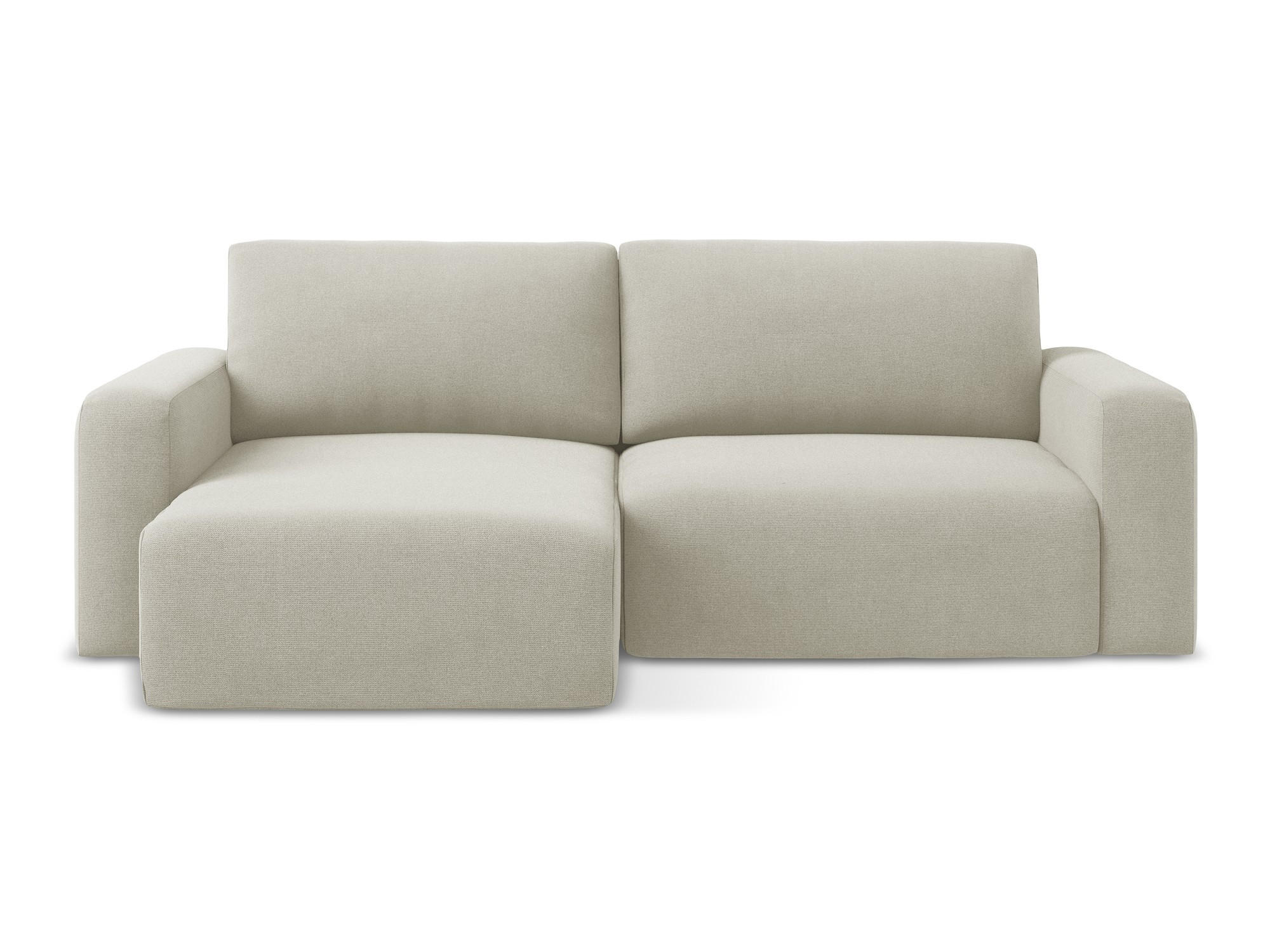ECKSOFA mit Schlaffunktion links Strukturstoff Stoff Beige - Beige/Creme, Kunststoff/Textil (149/244cm) - Makamii