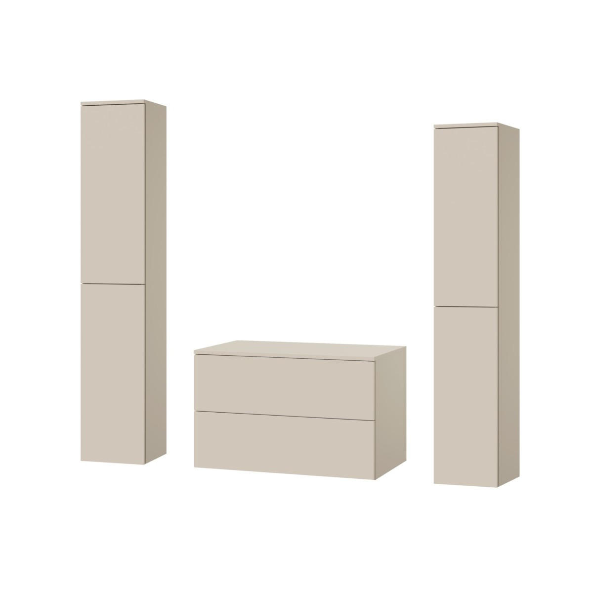 BADMÖBEL-SET Color Kaschmir 3-Teilig (2S 80 + 2D 160 X2) - Kaschmir, Holzwerkstoff (140/160/45cm) - mzm24