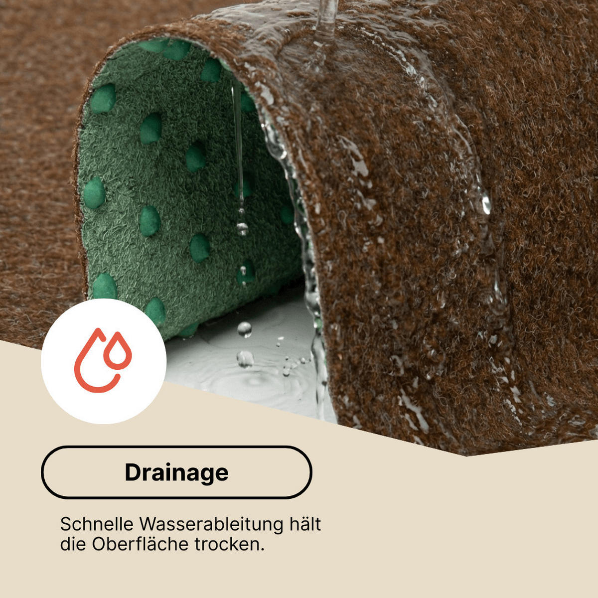 RASENTEPPICH PEMBA Braun 300/850 cm - Braun, Textil (300/850cm) - Tapiso