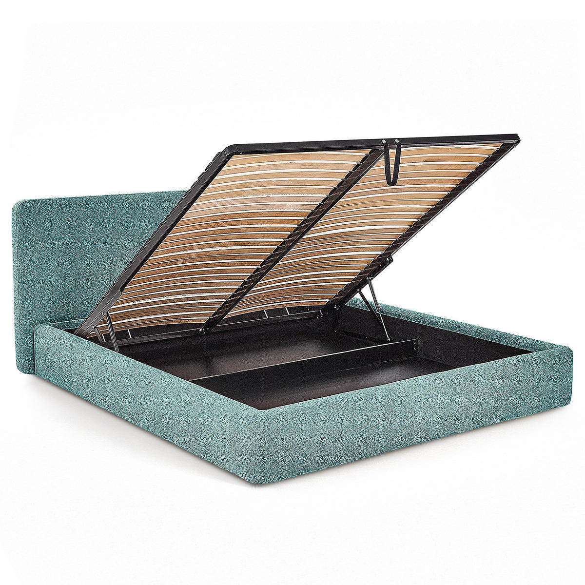 POLSTERBETT - Petrol, Holz/Textil (140/200cm) - home24