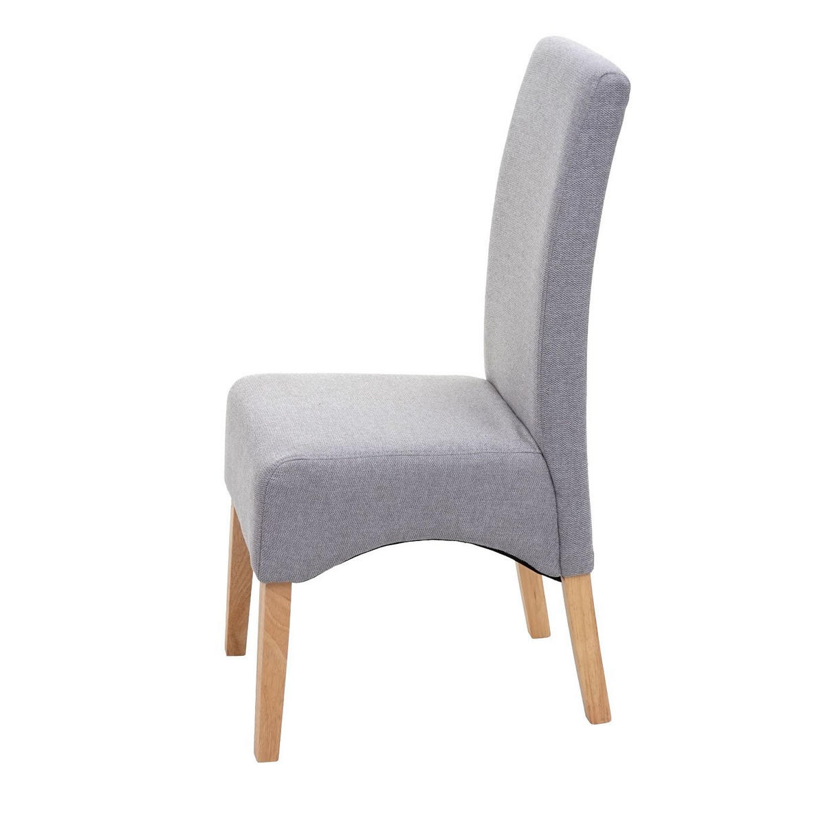 ESSZIMMERSTUHL gepolstert 100x44x56cm Sitzhöhe 48cm Stoff/Textil helle Beine Hellgrau - Hellgrau, Textil (44/100/56cm) - CHEFGASTRO