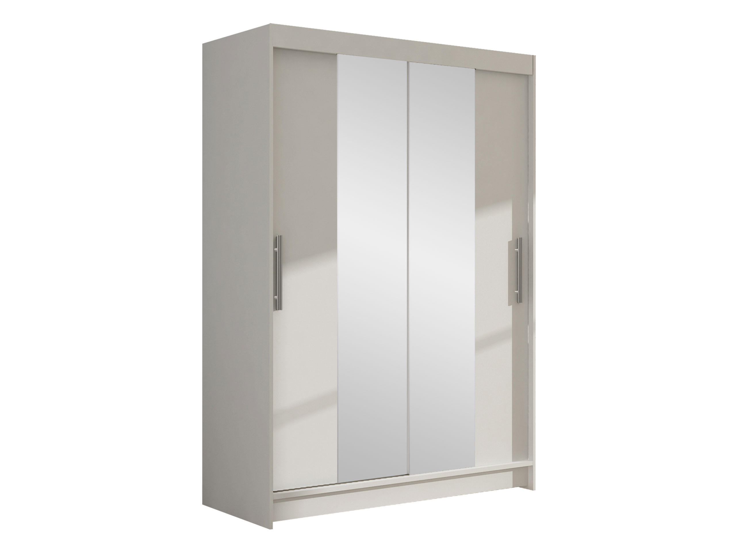 KLEIDERSCHRANK Miami II - Silberfarben/Weiß, Holzwerkstoff/Kunststoff (120/200/58cm) - MIRJAN24