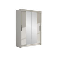 KLEIDERSCHRANK Miami II - Silberfarben/Weiß, Holzwerkstoff/Kunststoff (120/200/58cm) - MIRJAN24