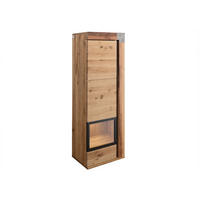 VITRINE Wildeiche / Zerreiche 47x35x142 natur geölt NEW AMSTERDAM #12 - Braun, Holz (47/142/35cm) - Massivmoebel24