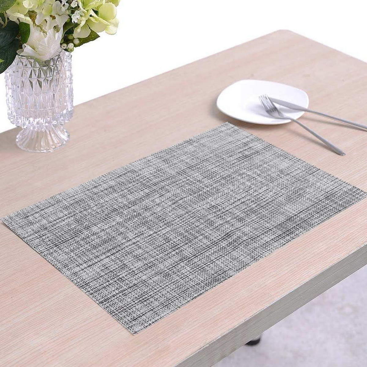 PLATZSETS (4er-Set) – 30 x 45 cm – Grau - Grau, Leder (30/45cm)