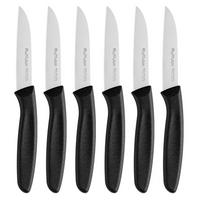 GEMÜSEMESSER 6-teiliges Set Edelstahl Kunststoffgriff Schwarz - Silberfarben, Metall (19cm)