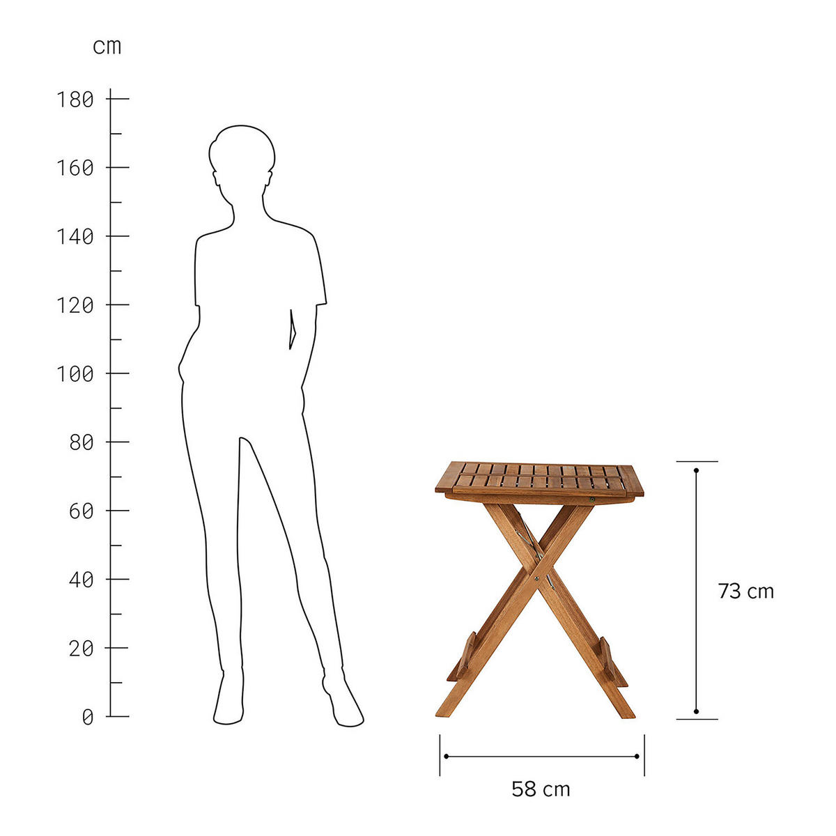 GARTENTISCH Lodge - Braun, Holz (58/58/73cm) - BUTLERS
