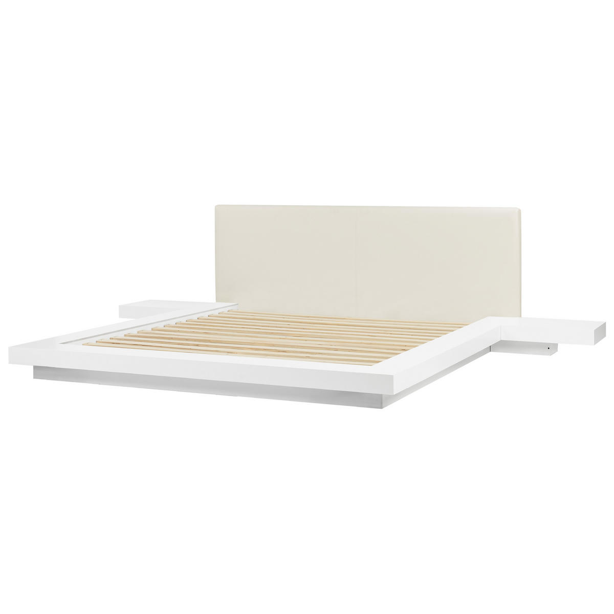 BETT mit LED 180x200 cm Weiß Zen - Weiß, Holzwerkstoff (180/200cm) - Beliani