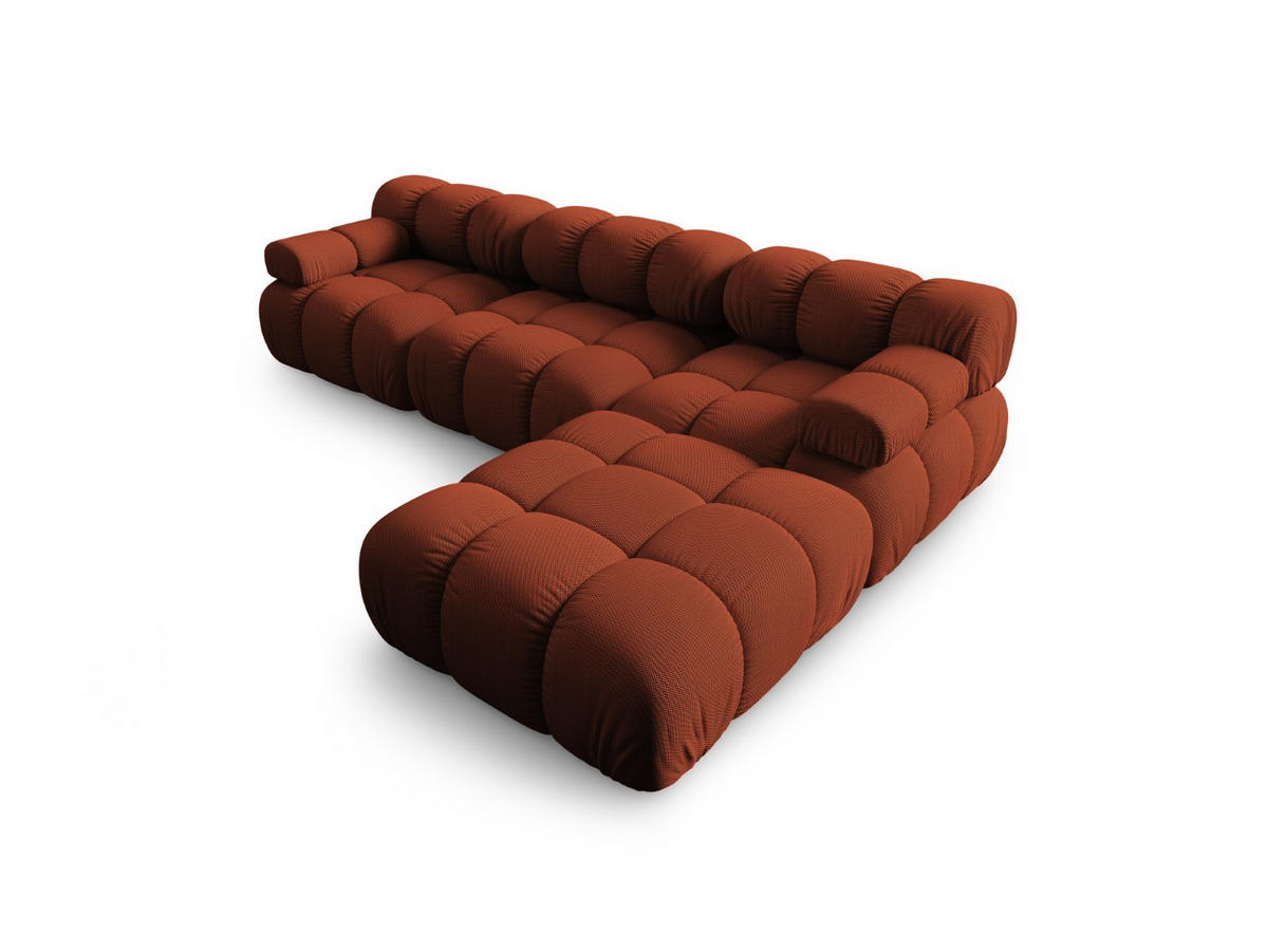 SOFA modular Bellis aus 3D-Stoff ziegelstein 4 Sitzplätze - Orange, Textil (188/70/282cm) - Micadoni