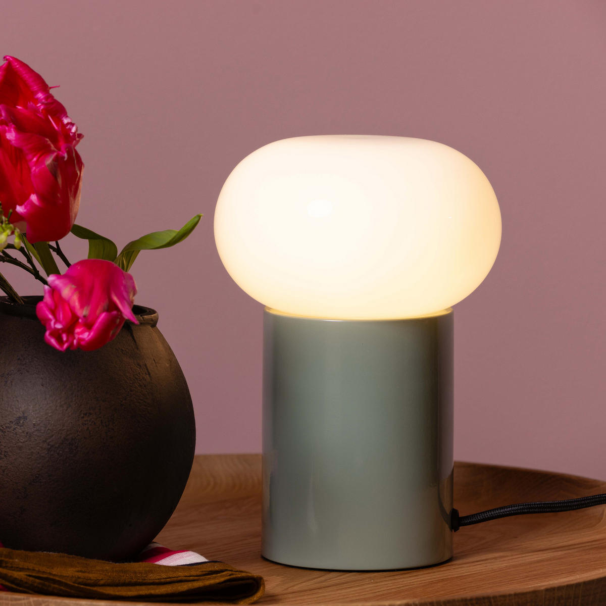 TISCHLEUCHTE Knut 99002/84 - Grün, Metall (15/15/21.9cm) - Brilliant