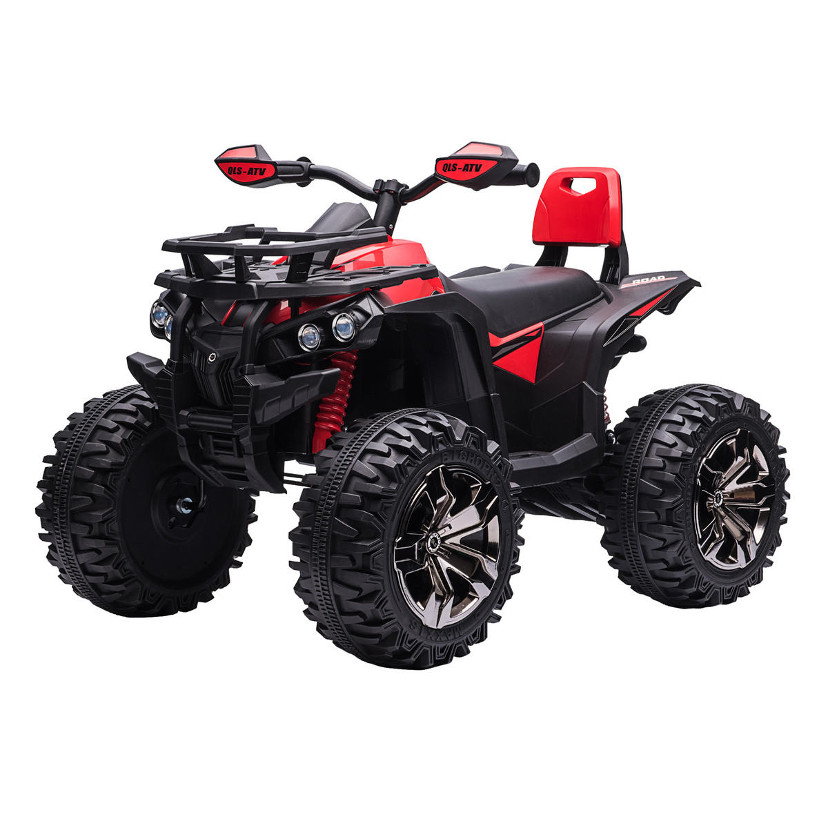 ELEKTRO-KINDERQUAD DE-06124 LED-Scheinwerfer und USB 3-8 km/h Schwarz - Rot, Kunststoff/Metall (100/65/73cm) - ComfortXL