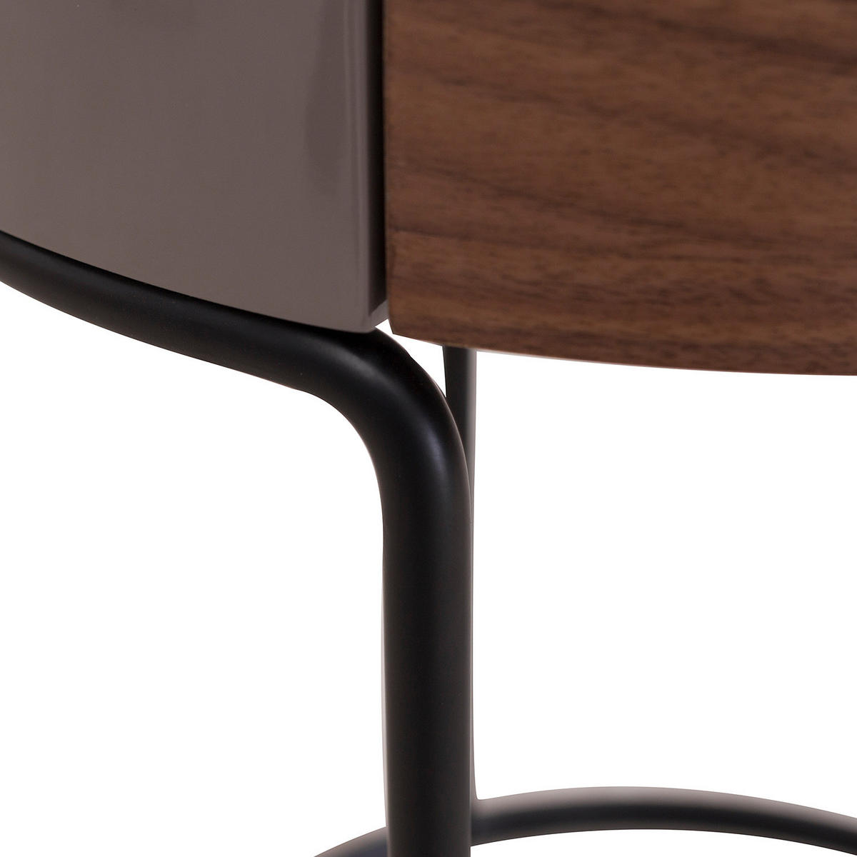 BEISTELLTISCH - Holzwerkstoff / Metall - Walnussfarben/Schwarz, Metall (45/45/53cm) - home24