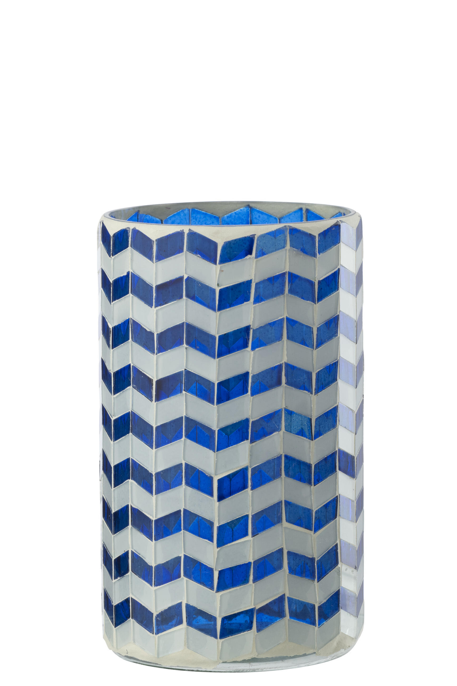 KERZENSTÄNDER BW - Blau, Glas (10/18cm) - J-Line