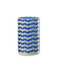 KERZENSTÄNDER BW - Blau, Glas (10/18cm) - J-Line