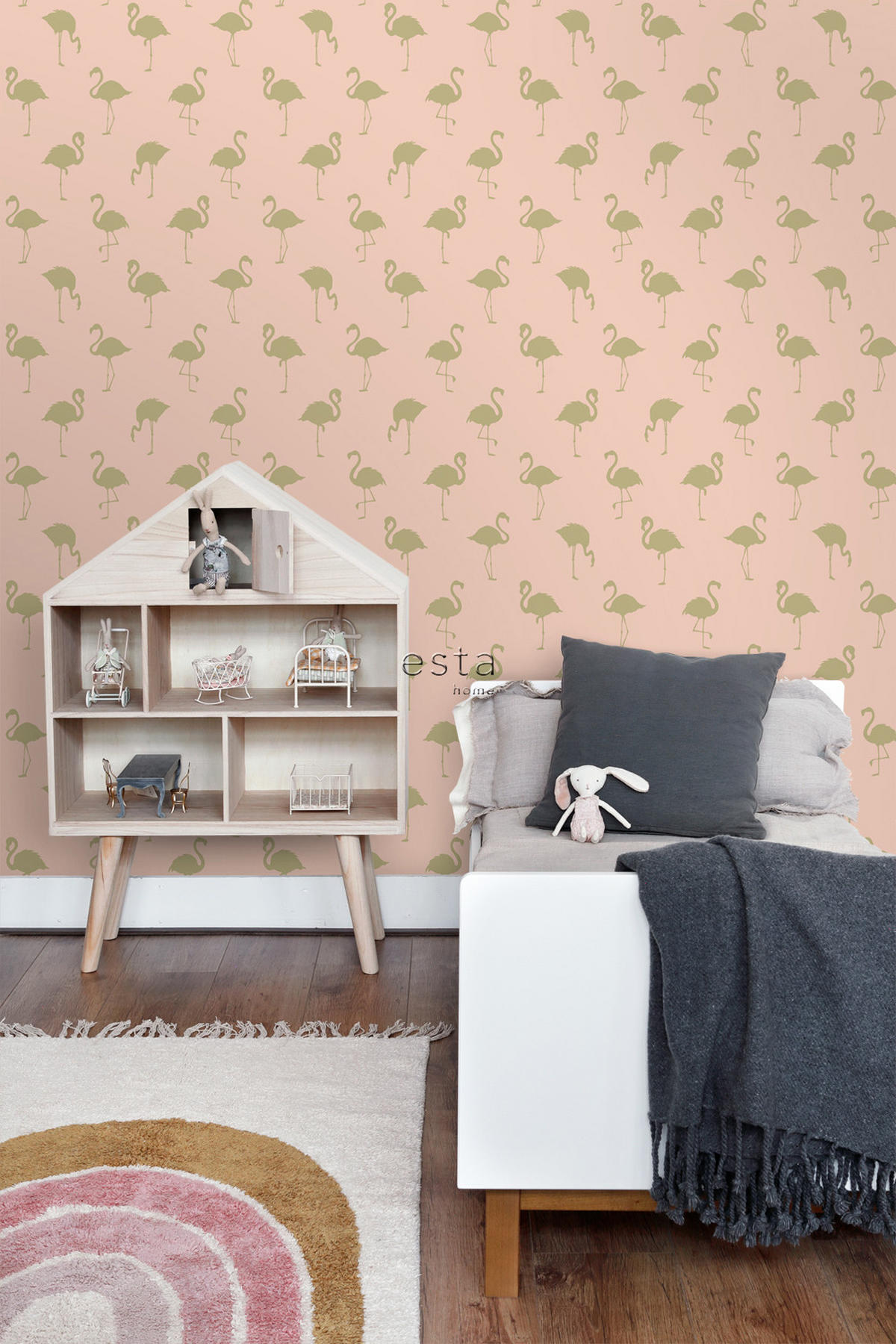 TAPETE Flamingos 53 cm x 10.05 m - Pink, Papier (53/0.1cm) - ESTAhome