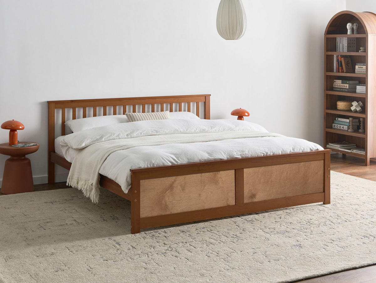 BETT mit Lattenrost 180/200 cm Kiefernholz Braun Olendon - Braun, Holz (180/200cm) - Beliani