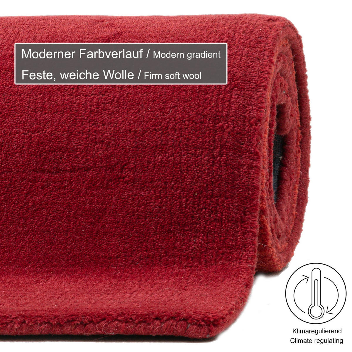 TUFTTEPPICH Wool Comfort 160x230 cm - Rot, Textil (160/230cm) - THEKO