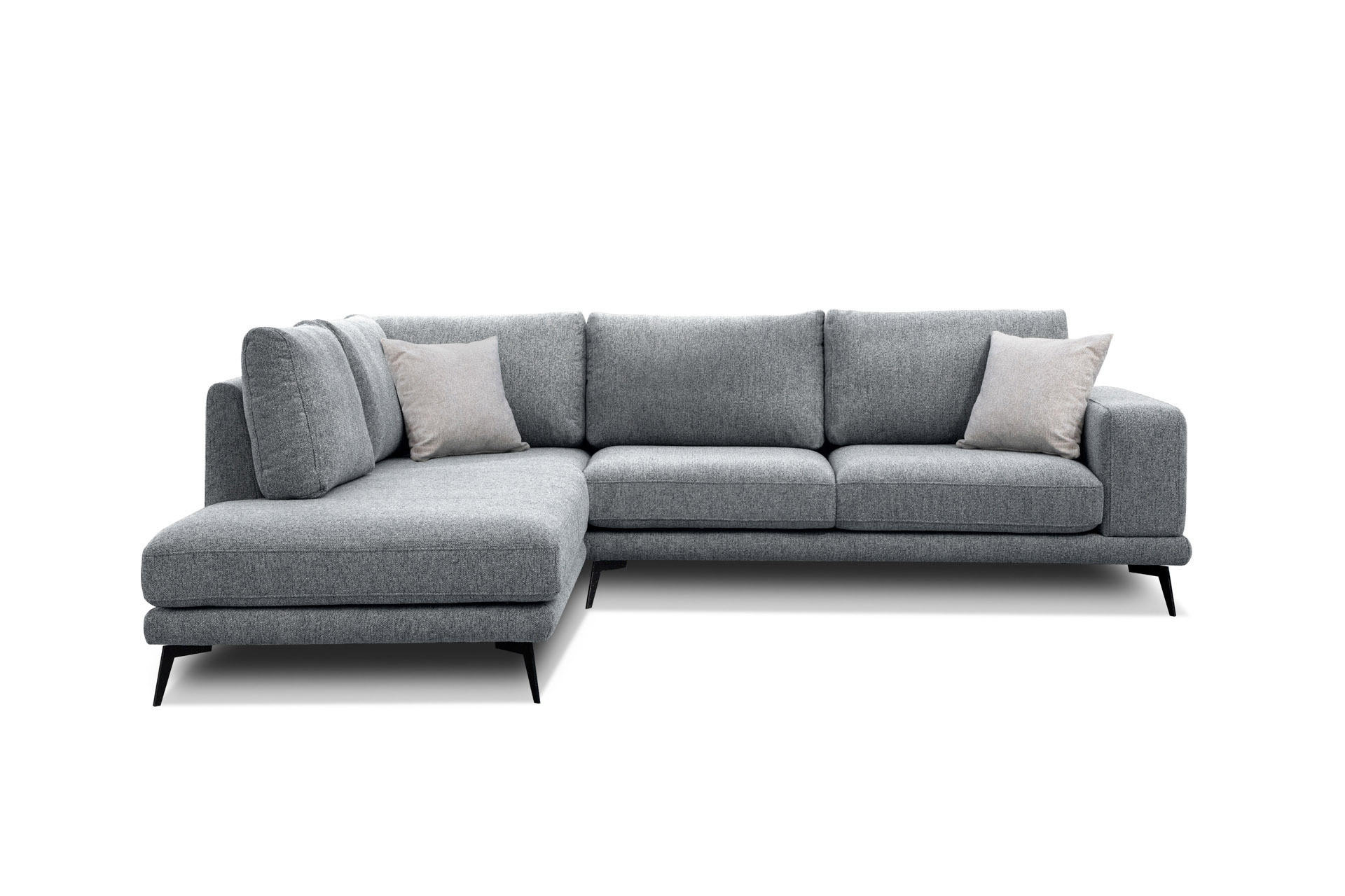 ECKSOFA MEDIOLANE 5-Sitzer, grau - Grau, Holzwerkstoff/Textil (219/282cm) - Courtois Laville
